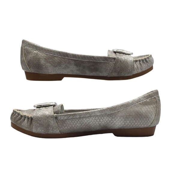 Rampage Loafers Womens 9 Lullaby 2 Silver Snakeskin Pattern Flats - Picture 4 of 7